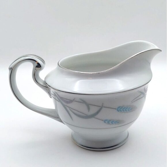 Valmont China Royal Wheat Porcelain Sugar Bowl W/ Lid & Creamer Set Japan 1950s - Picture 9 of 15